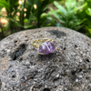 Amethyst Rough Gemstone Gold Adjustable Ring  ~ &quot;Clearing Negativity&quot;